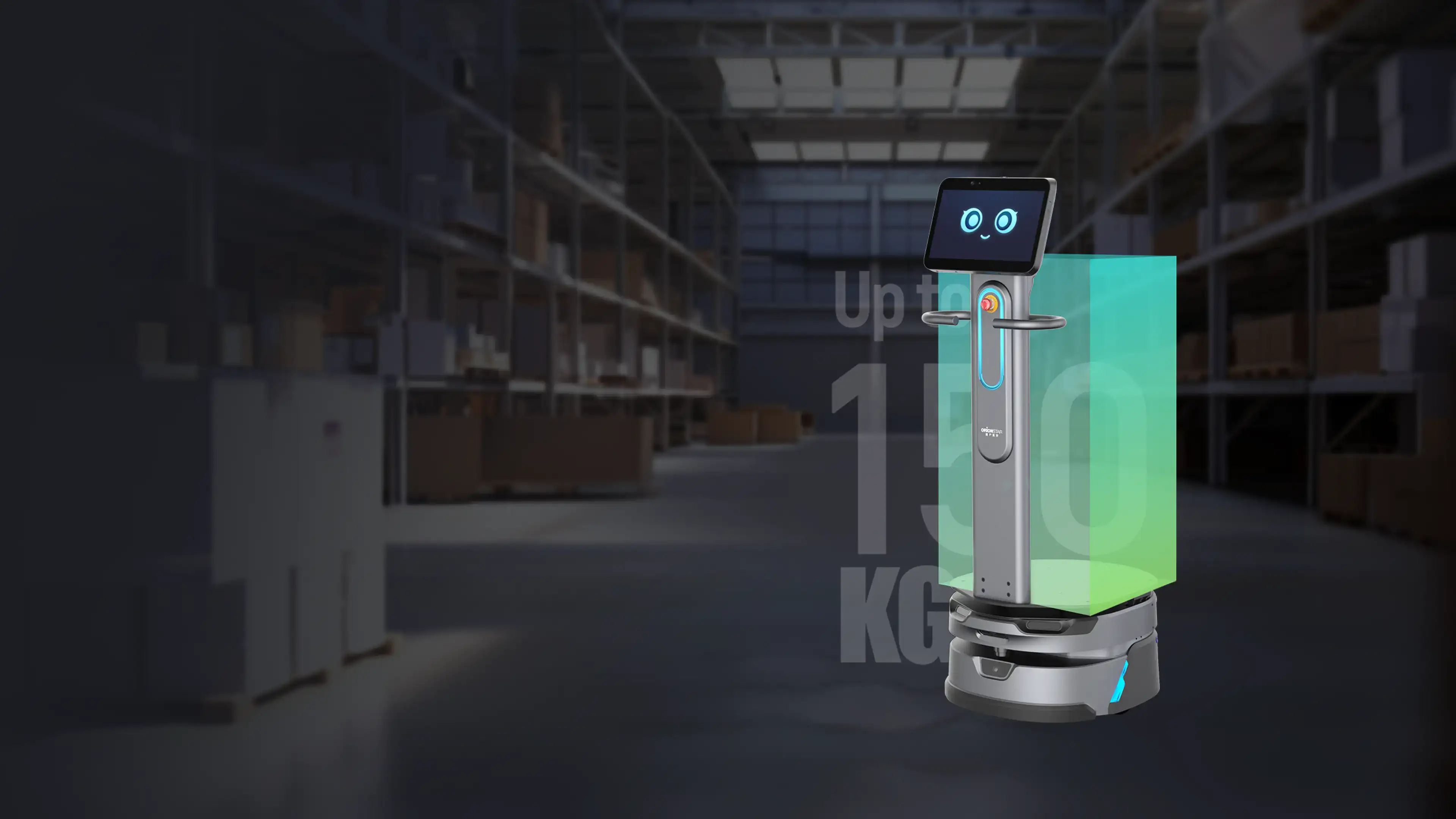 Autonomní robot přepravuje zboží ve skladu